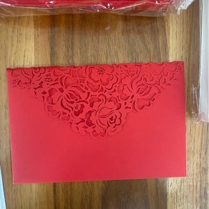 50- Red laser cut invitation envelopes